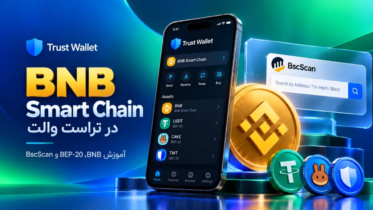 BNB Smart Chain در تراست والت؛ آموزش BNB، BEP-20 و BscScan
