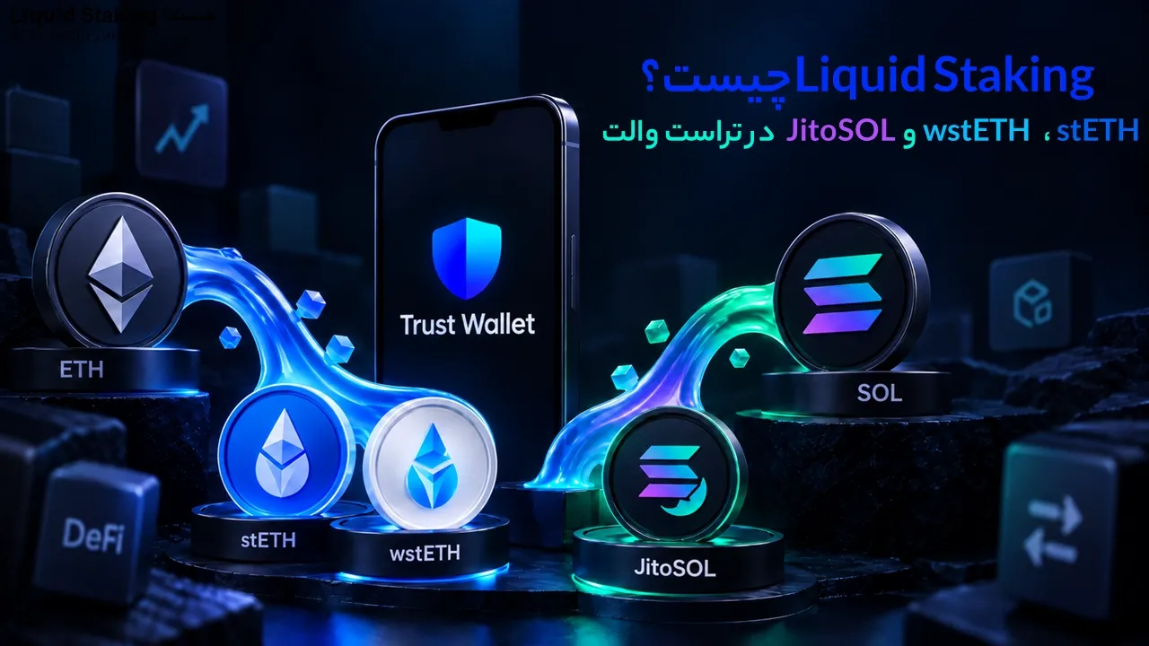 Liquid Staking چیست؟ stETH، wstETH و JitoSOL در تراست والت