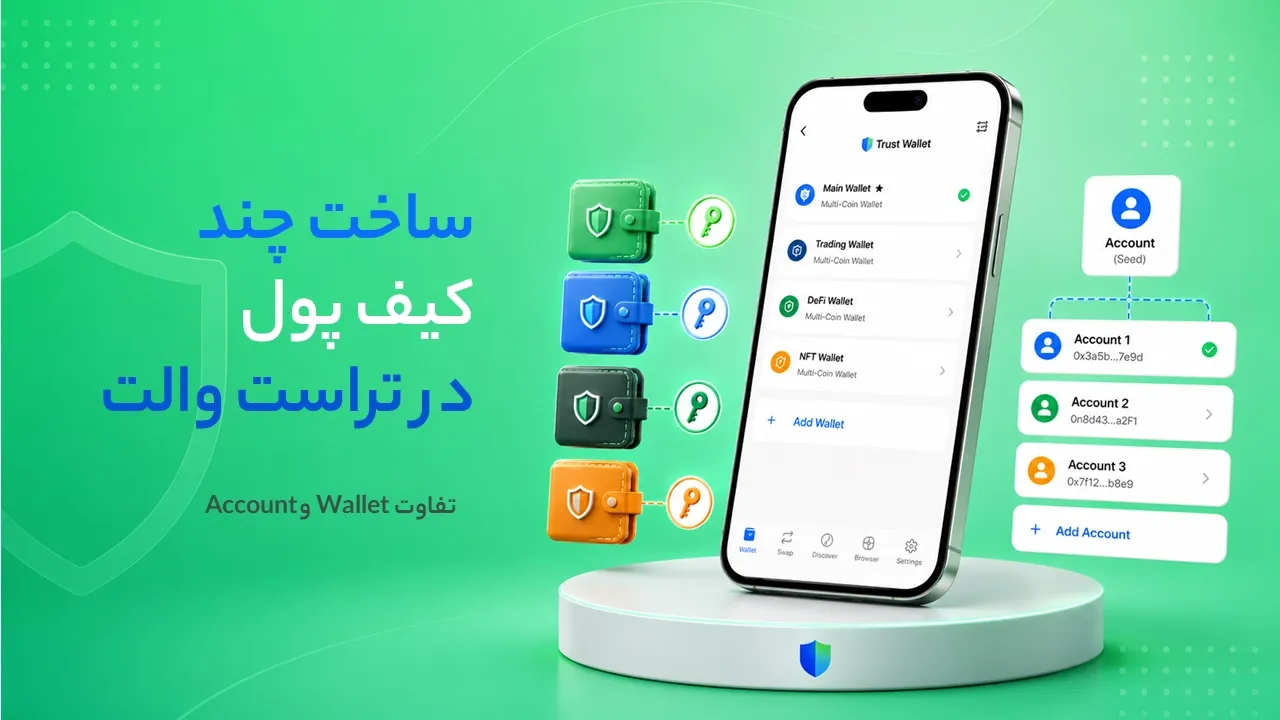 ساخت چند کیف پول در تراست والت؛ تفاوت Wallet و Account