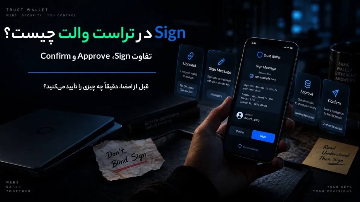 Sign در تراست والت چیست؟ تفاوت Sign Message، Approve و Confirm