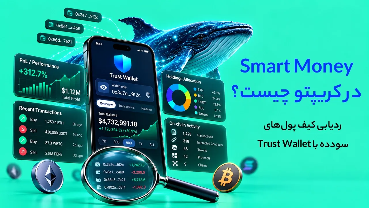 Smart Money در کریپتو چیست؟ ردیابی کیف پول‌های سودده با Trust Wallet