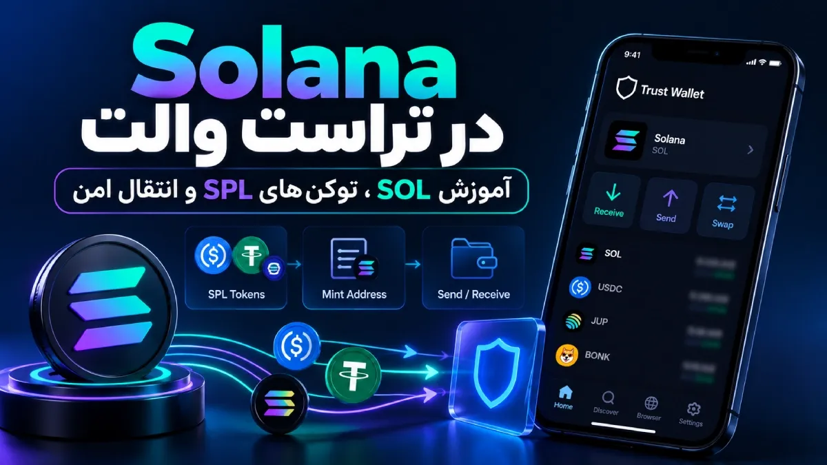 Solana در تراست والت؛ آموزش SOL، توکن‌های SPL و انتقال امن