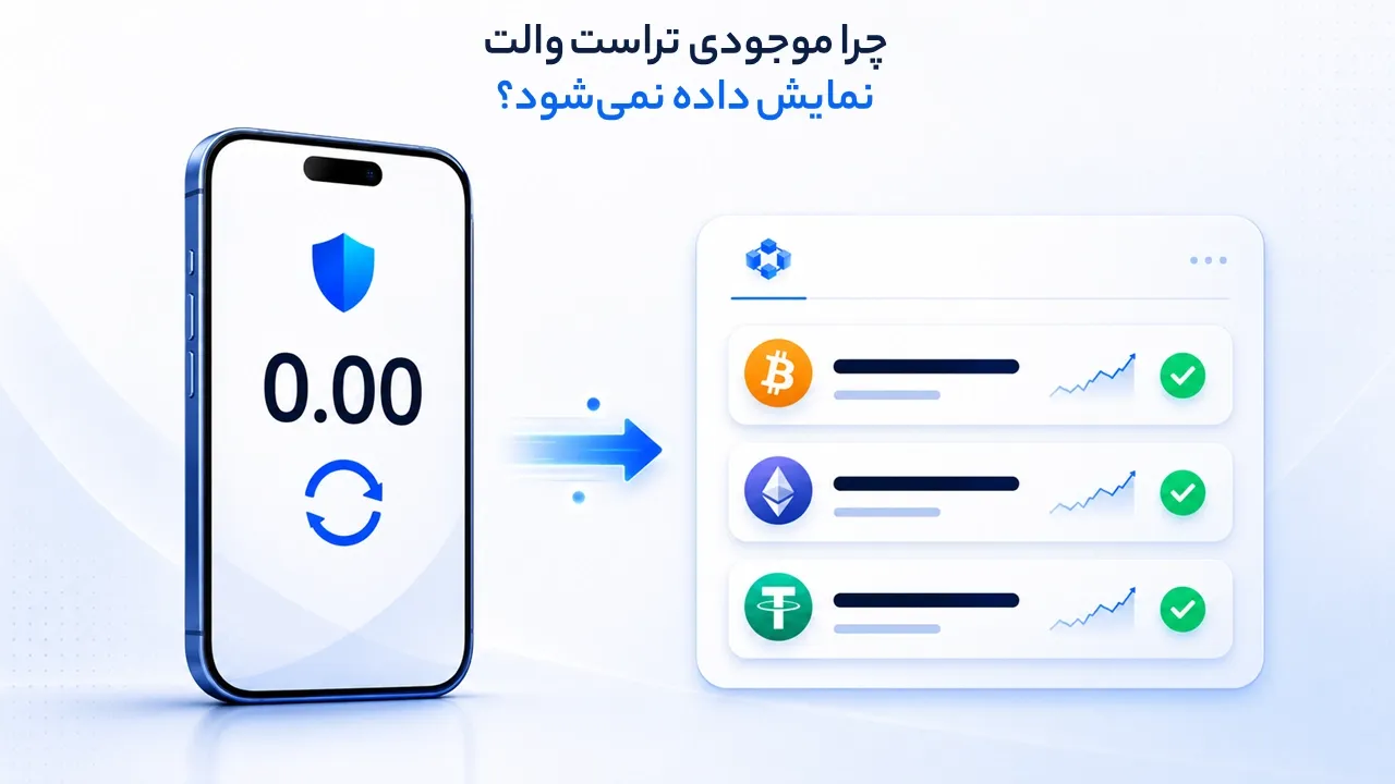 چرا موجودی تراست والت نمایش داده نمی‌شود؟ رفع صفر شدن موجودی