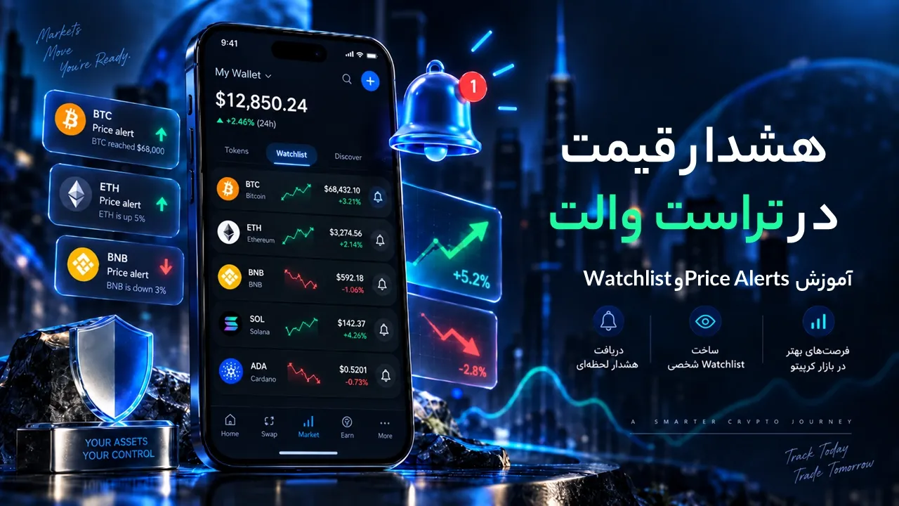 هشدار قیمت در تراست والت؛ آموزش Price Alerts و Watchlist