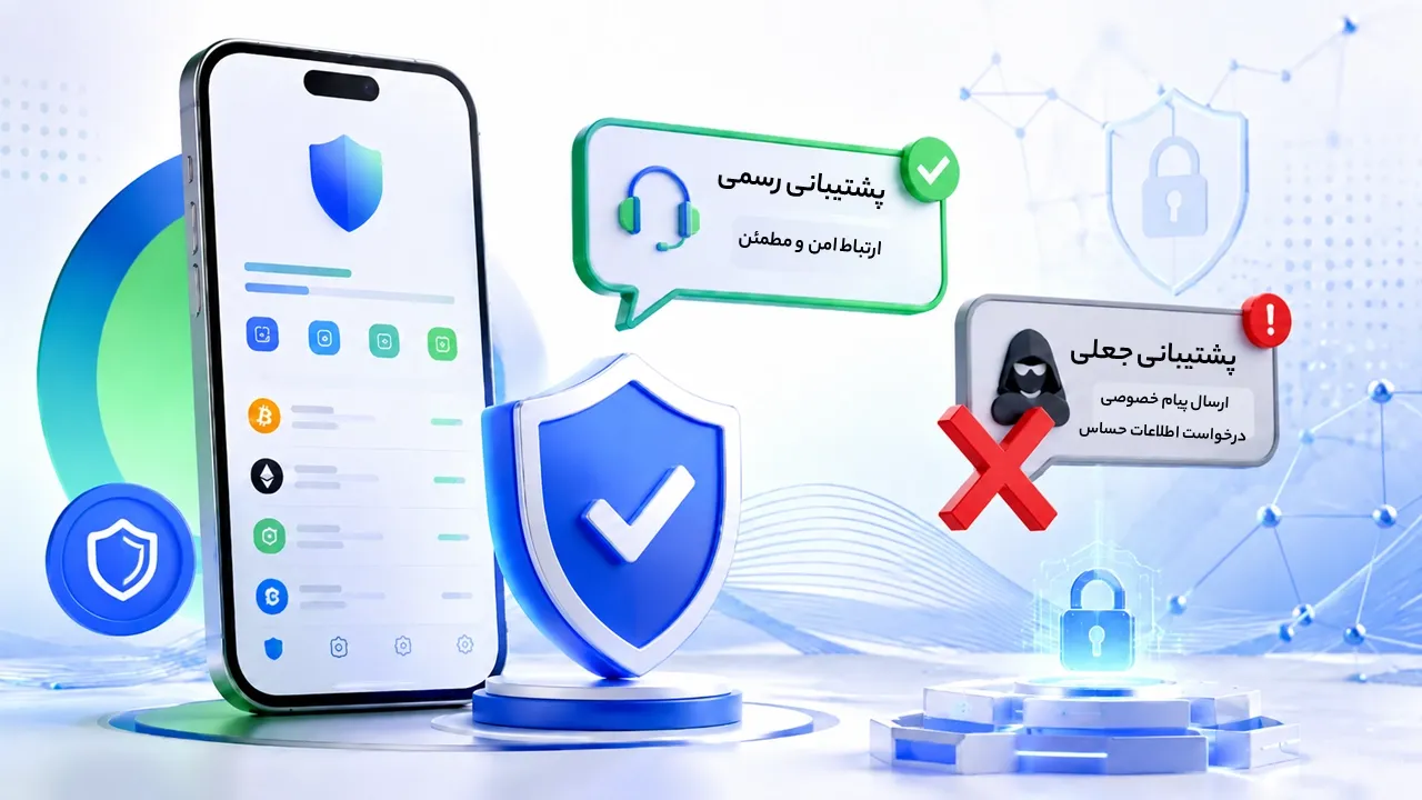 پشتیبانی تراست والت؛ راه‌های ارتباط رسمی و تشخیص پشتیبان جعلی