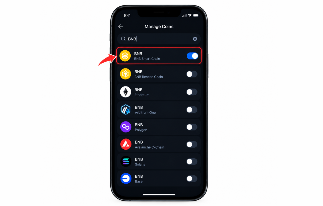 انتخاب BNB در سیف پل روی شبکه BNB Smart Chain