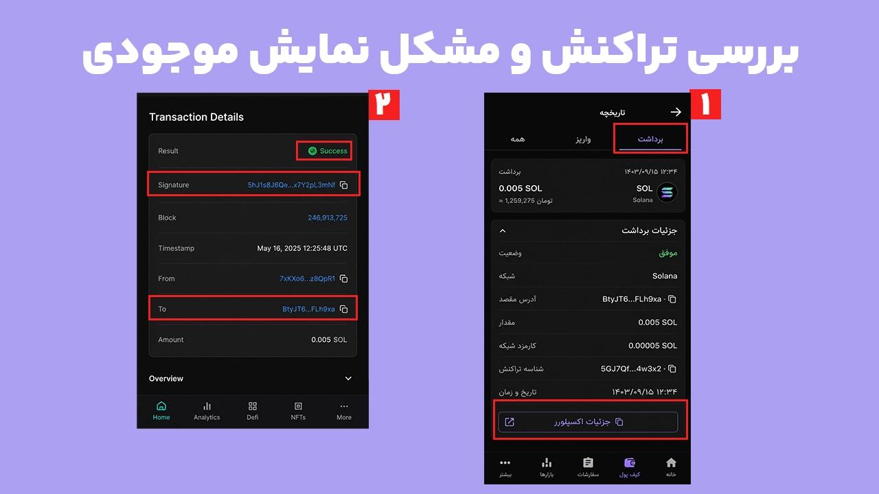 بررسی تراکنش و رفع مشکل نمایش ندادن موجودی در کیف پول فانتوم