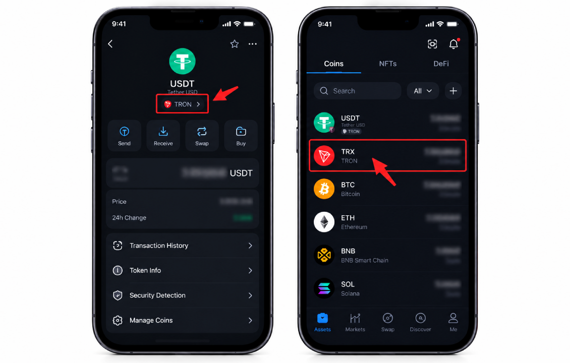 بررسی TRX برای رفع مشکل ارسال نشدن تتر در سیف پل روی شبکه TRC20