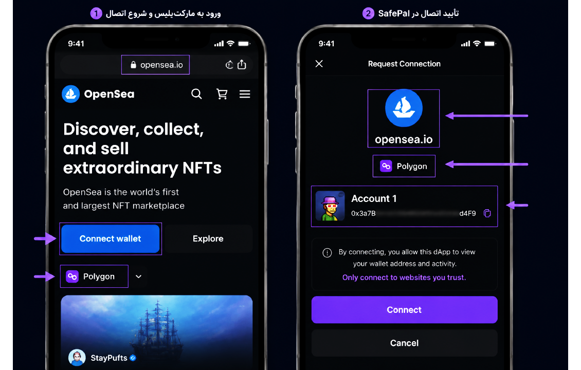 اتصال SafePal به مارکت پلیس برای مدیریت NFT در سیف پل