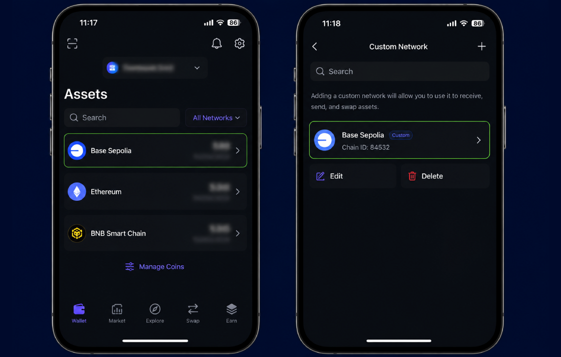 مشاهده و مدیریت شبکه اضافهشده در بخش Custom Network سیف پل