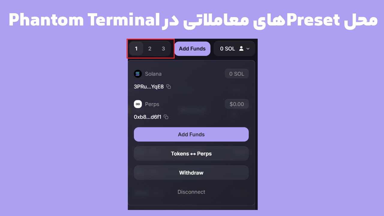 محل Trading Presets در Phantom Terminal برای دسترسی به تنظیمات MEV Protection و مدیریت اجرای معامله