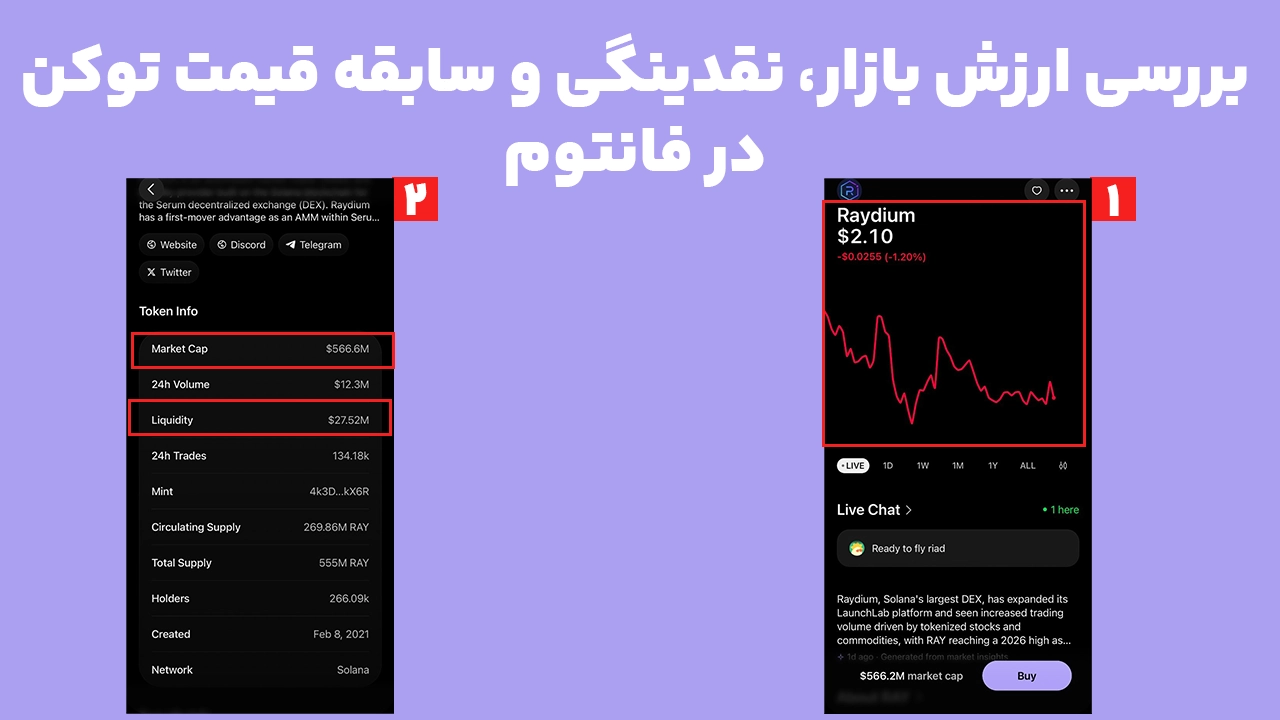 بررسی Market Cap، Liquidity و Price History در Token Security Signals فانتوم