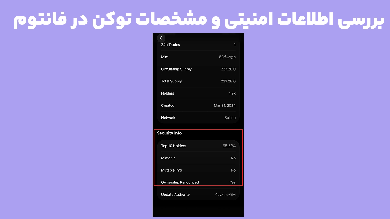 بررسی اطلاعات امنیتی توکن در فانتوم هنگام نمایش ندادن قیمت