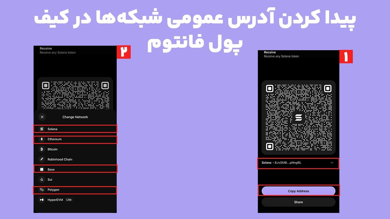 مشاهده آدرس شبکهها برای دریافت تاریخچه تراکنش فانتوم