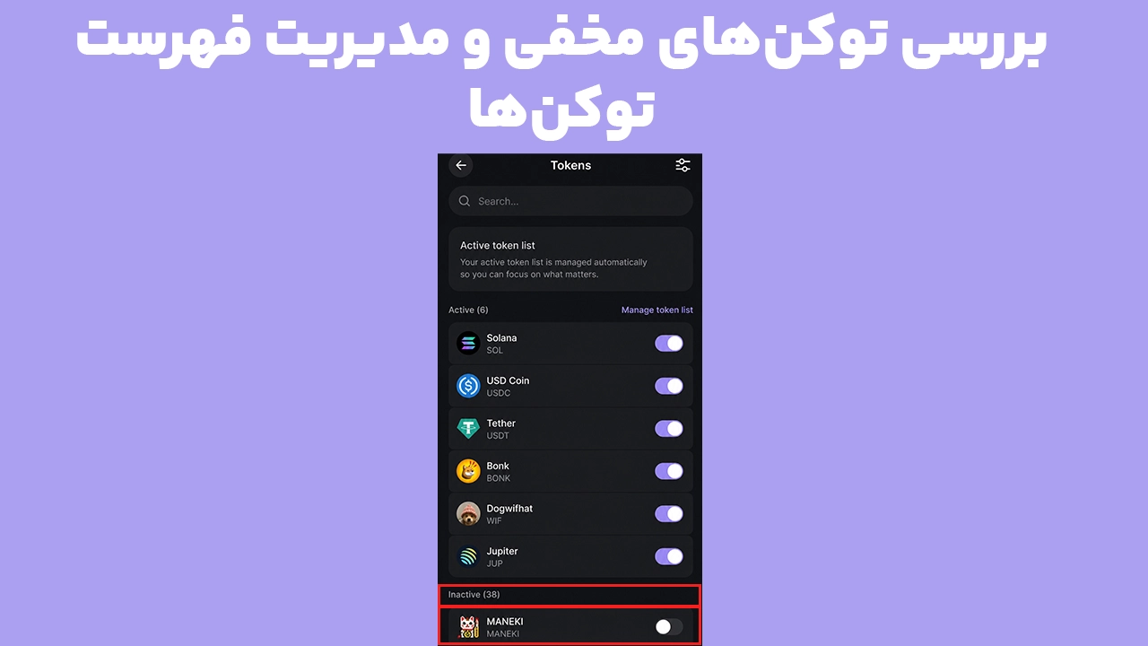 مدیریت توکن های مخفی برای رفع نمایش ندادن توکن در کیف پول فانتوم