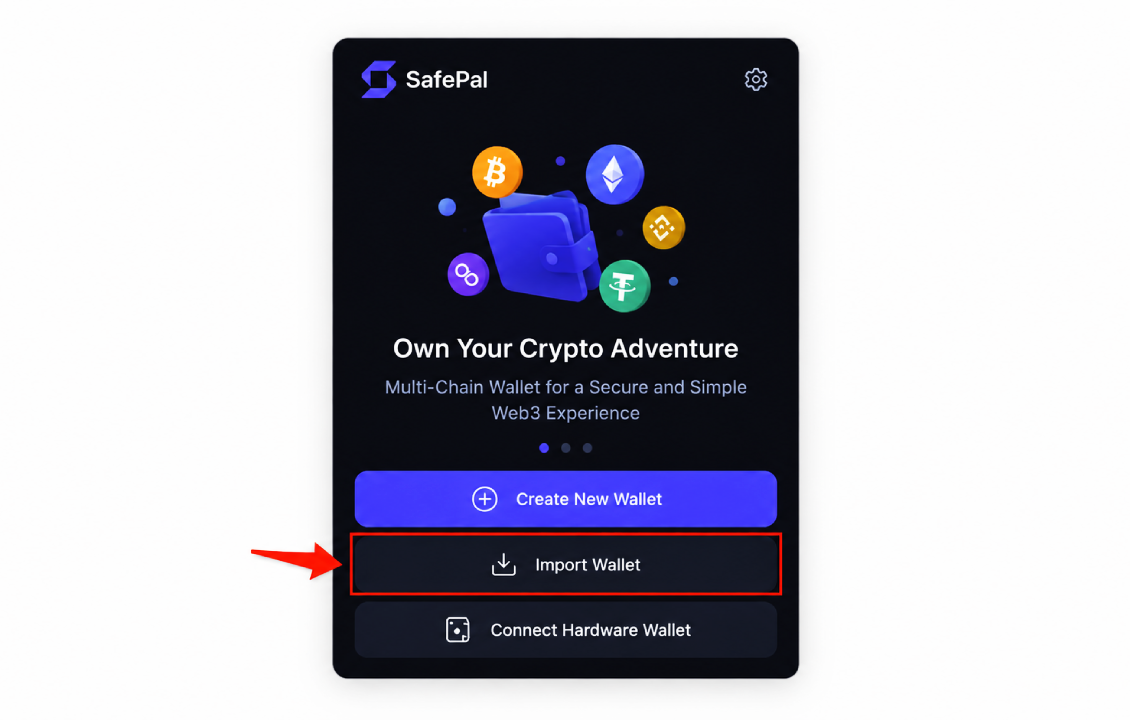 شروع اتصال SafePal به Ledger از طریق SafePal Extension Wallet