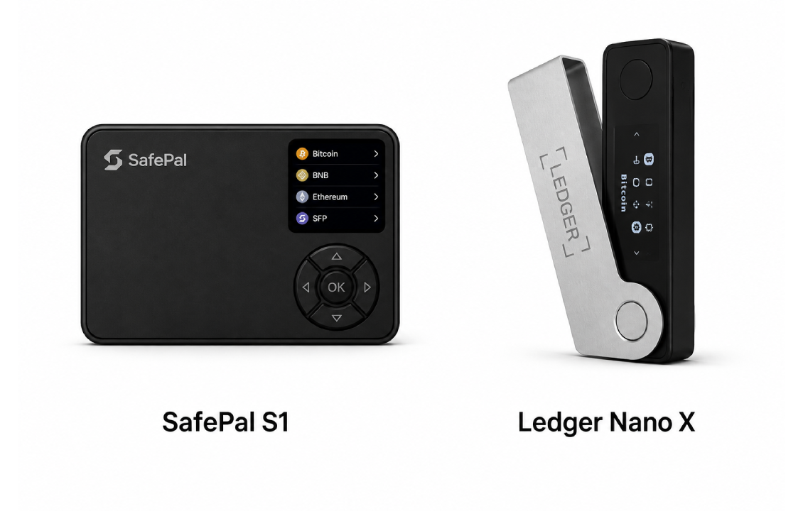 مقایسه سیف پل یا لجر و طراحی کیف پول سخت افزاری SafePal S1 و Ledger Nano X
