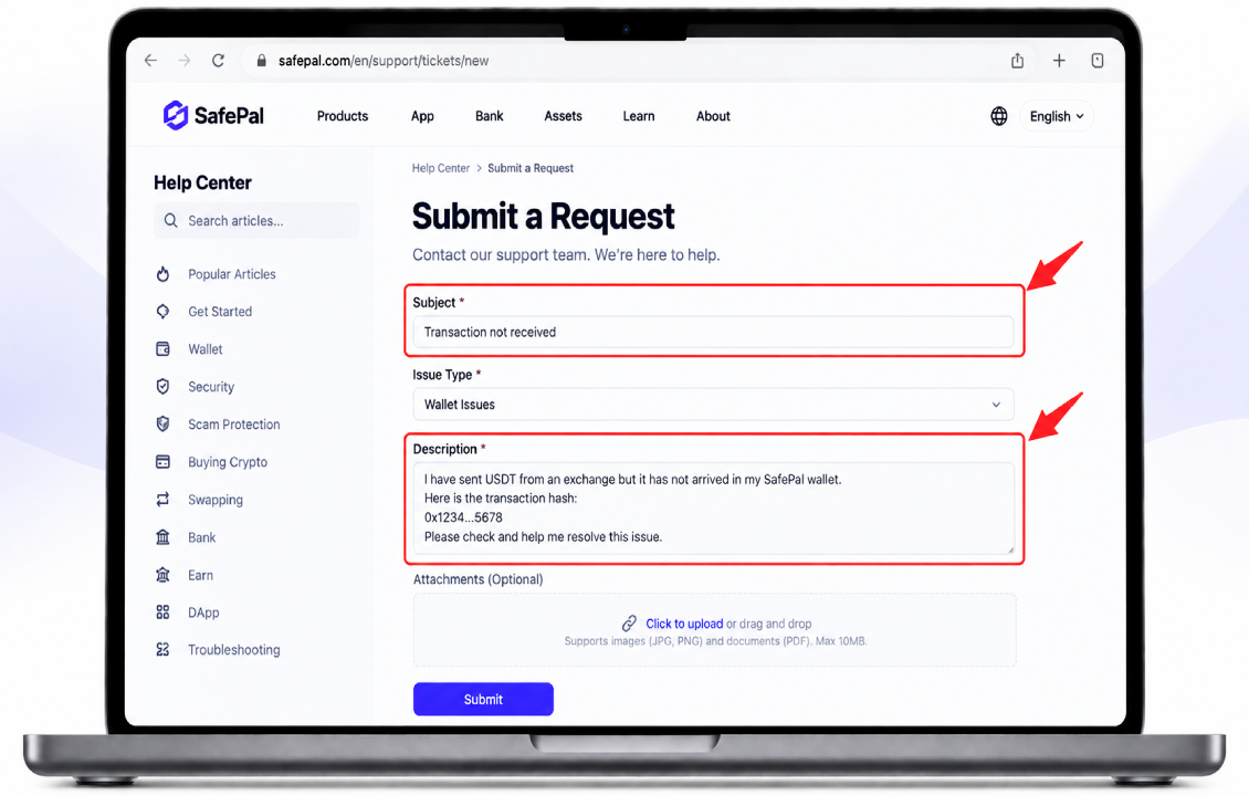 اطلاعات لازم برای ثبت تیکت در پشتیبانی سیف پل