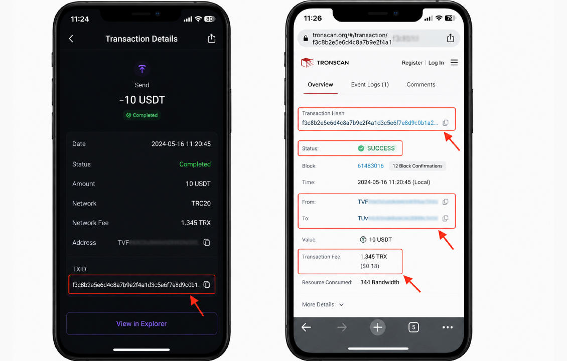بررسی TXID برای رفع مشکل انجام نشدن تراکنش سیف پل