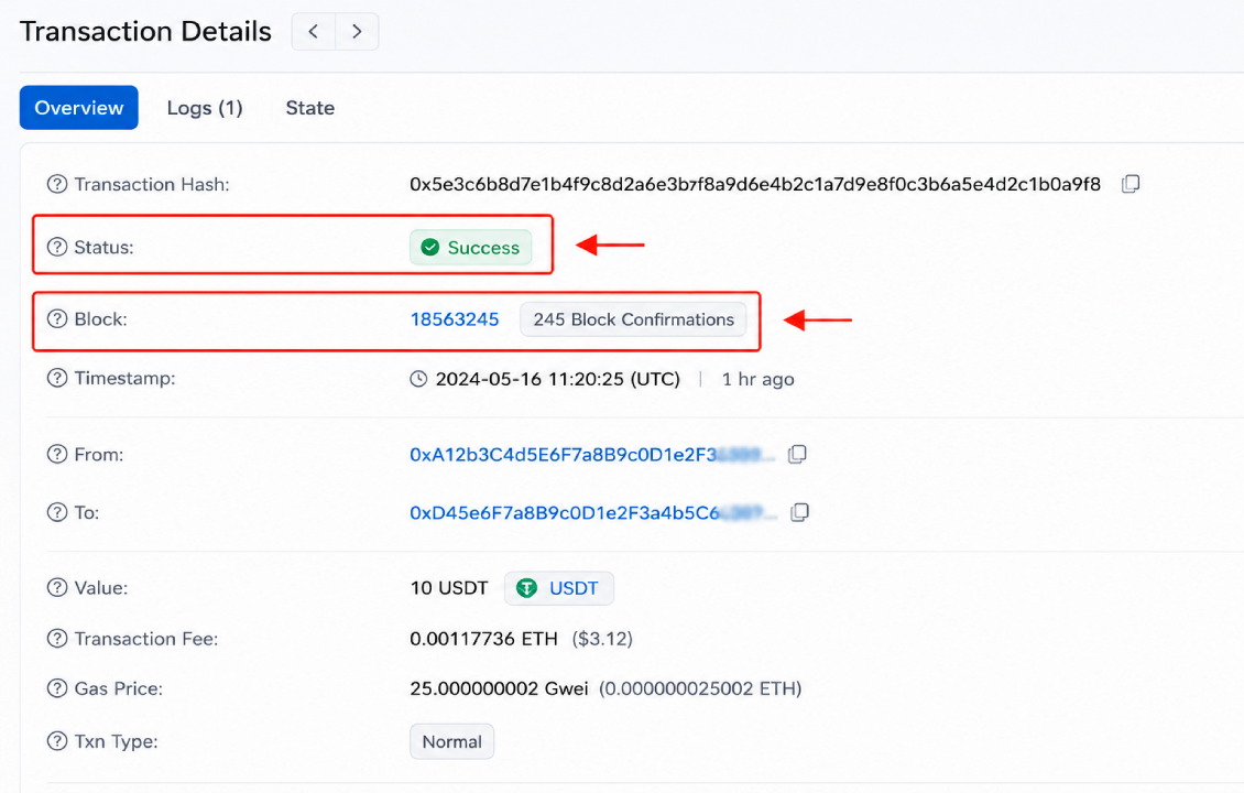بررسی وضعیت تراکنش با TXID در سیف پل و Blockchain Explorer