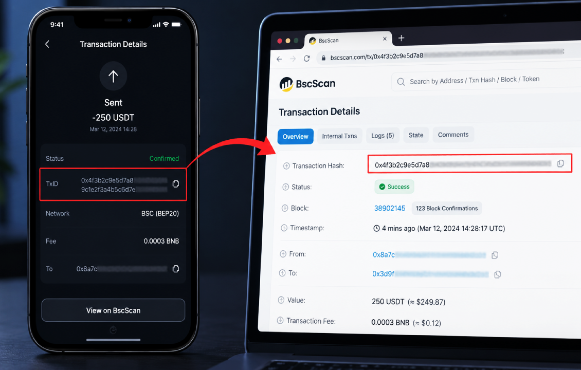 بررسی TXID تراکنش ناشناس بعد از هک شدن کیف پول سیف پل