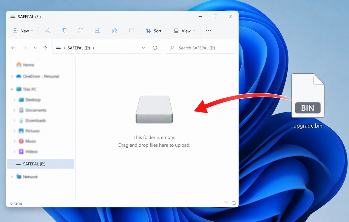 انتقال فایل upgrade.bin برای آپدیت Firmware سیف پل