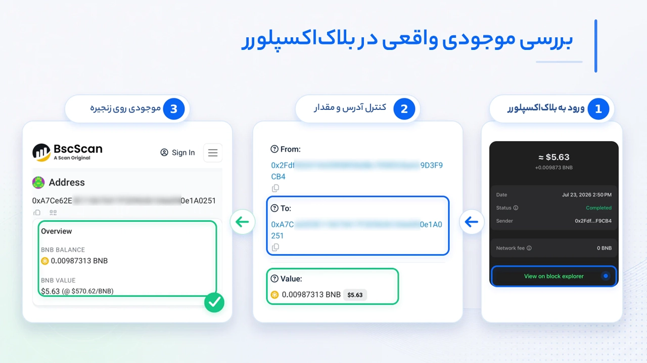 بررسی TXID و موجودی واقعی در صفحه چرا موجودی تراست والت نمایش داده نمیشود؟ رفع صفر شدن موجودی برای رفع خطای نمایش